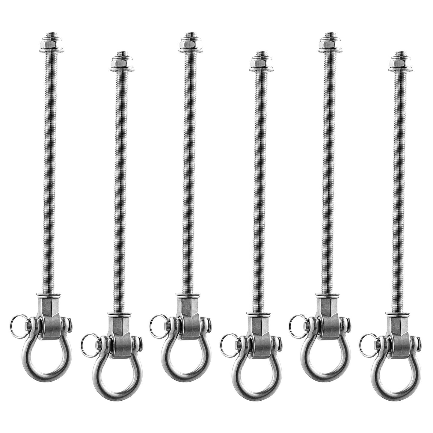 Heavy Duty Swing Hangers 6 Pack - Stainless Steel, 850 Lb Capacity for Porch, Hammocks, Yoga, and Outdoor Use