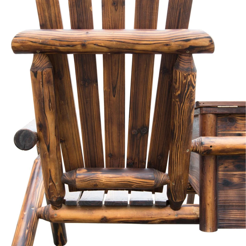 Double Adirondack Loveseat with Ice Bucket - Rustic Brown
