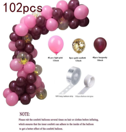 Pink Latex Balloons with Balloon Chain Set for Party Decoration