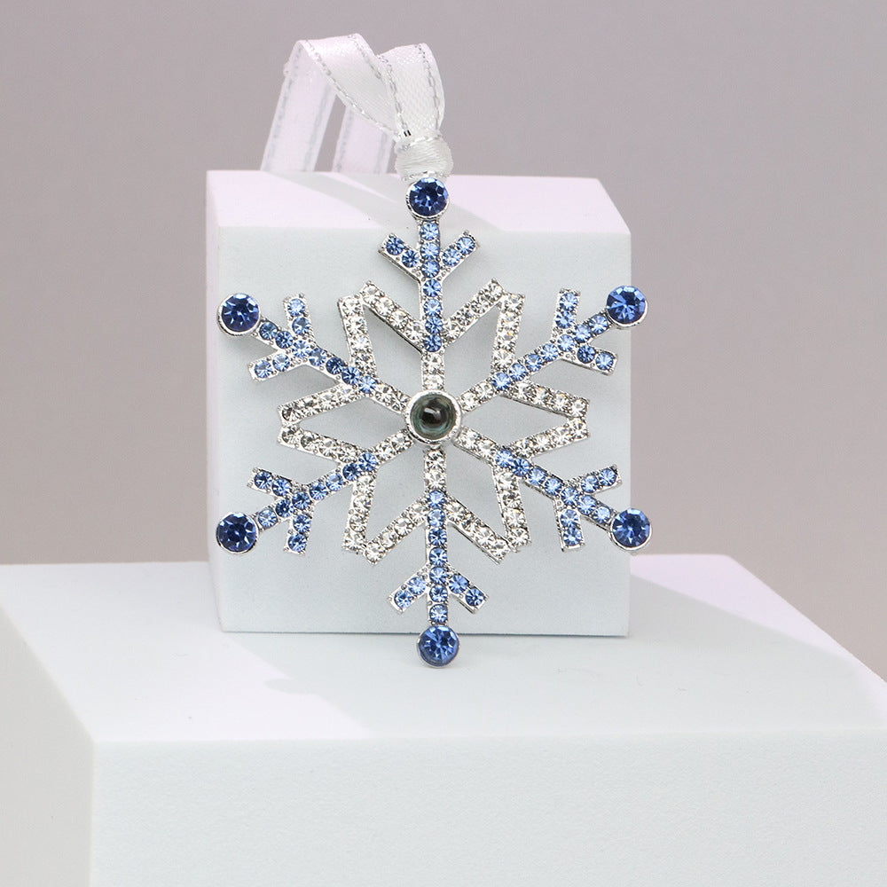 Christmas Snowflake Projection Pendant Decor - Silver, Pink, Blue