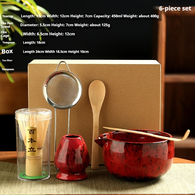 Japanese Matcha Tea Set with Brush Tool Gift Box - Multiple Colors