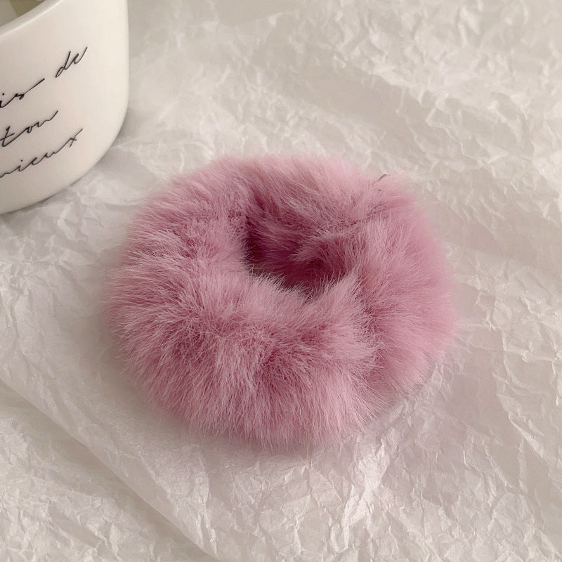 Cute Plush Elastic Hair Scrunchie - Soft Large Intestine Style Hair Band