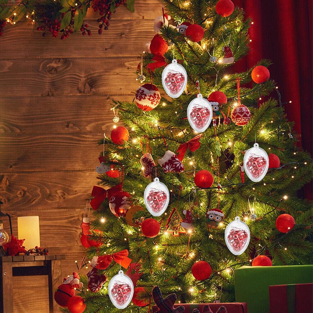 5 PCS Clear Plastic Fillable Christmas Balls - Tree Ornaments