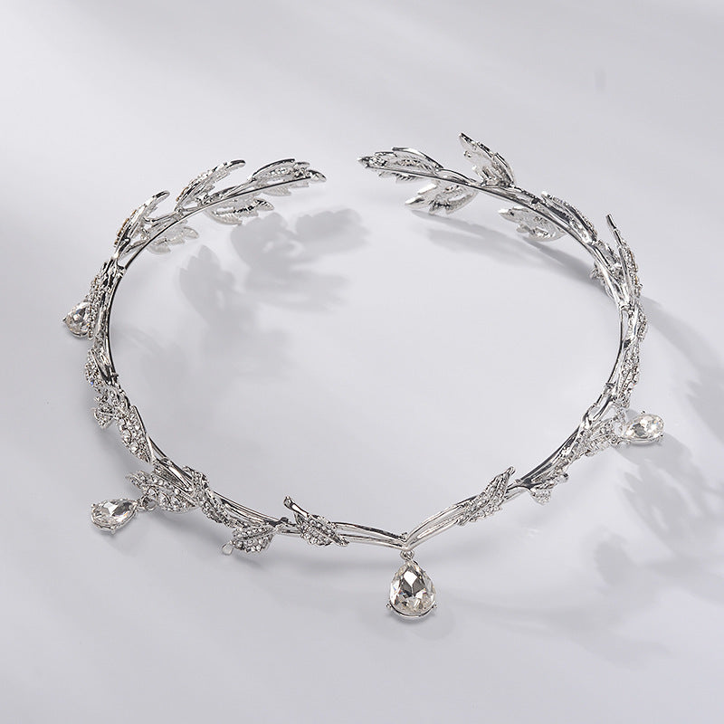 Forest Leaves Crown Bridal Hairpin Headdress – Silver