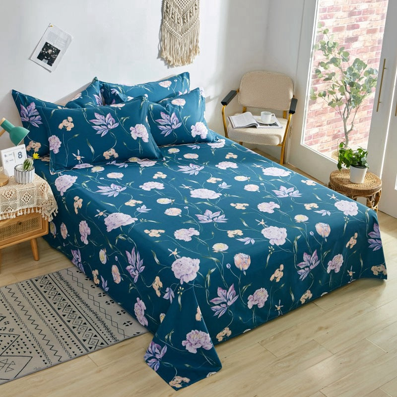 Cotton Printed Twill Bed Sheets - Multiple Sizes & Patterns Available