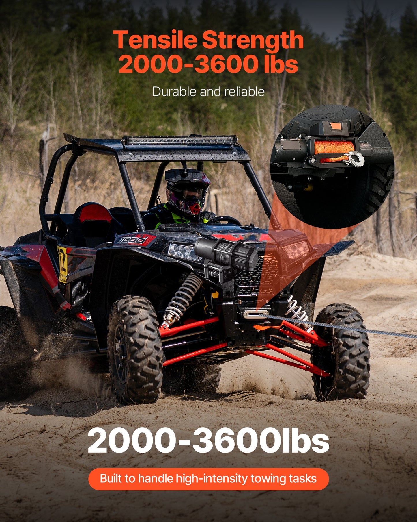 Trailer Hitch Winch Mount for Polaris Sportsman Models 2009 and Newer - Black