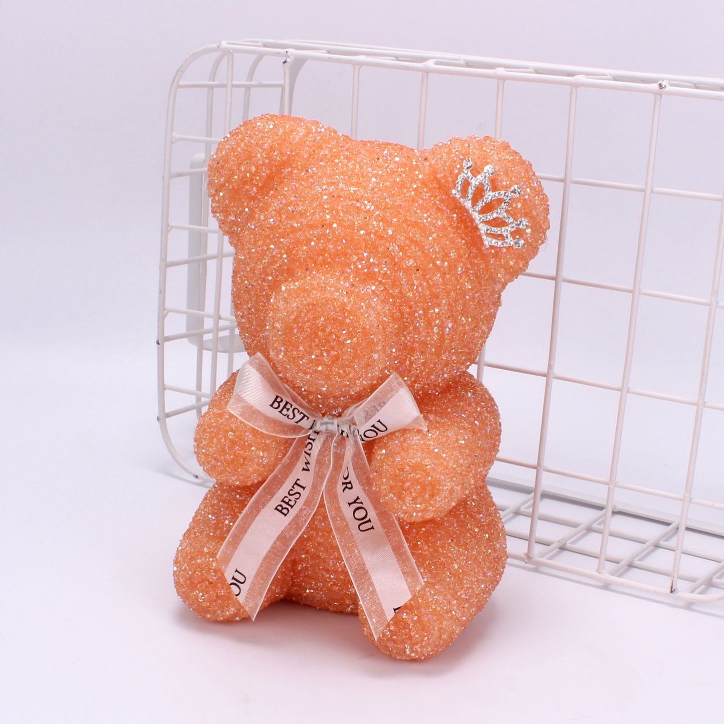 Decorative Crystal Diamond Bear Birthday Gift Crown Foam Bear for Party Decor