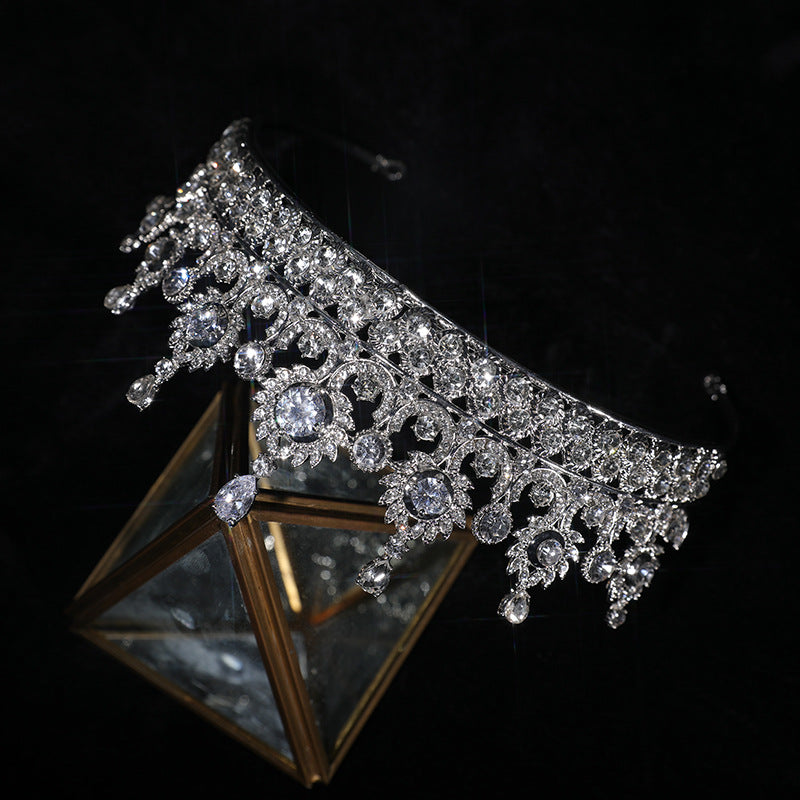 Zircon Crown Wedding Hair Accessory - Silver