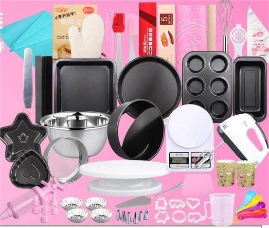 Baking Mold Cake Pan Set for Oven & Pizza Baking Non-Stick Carbon Steel