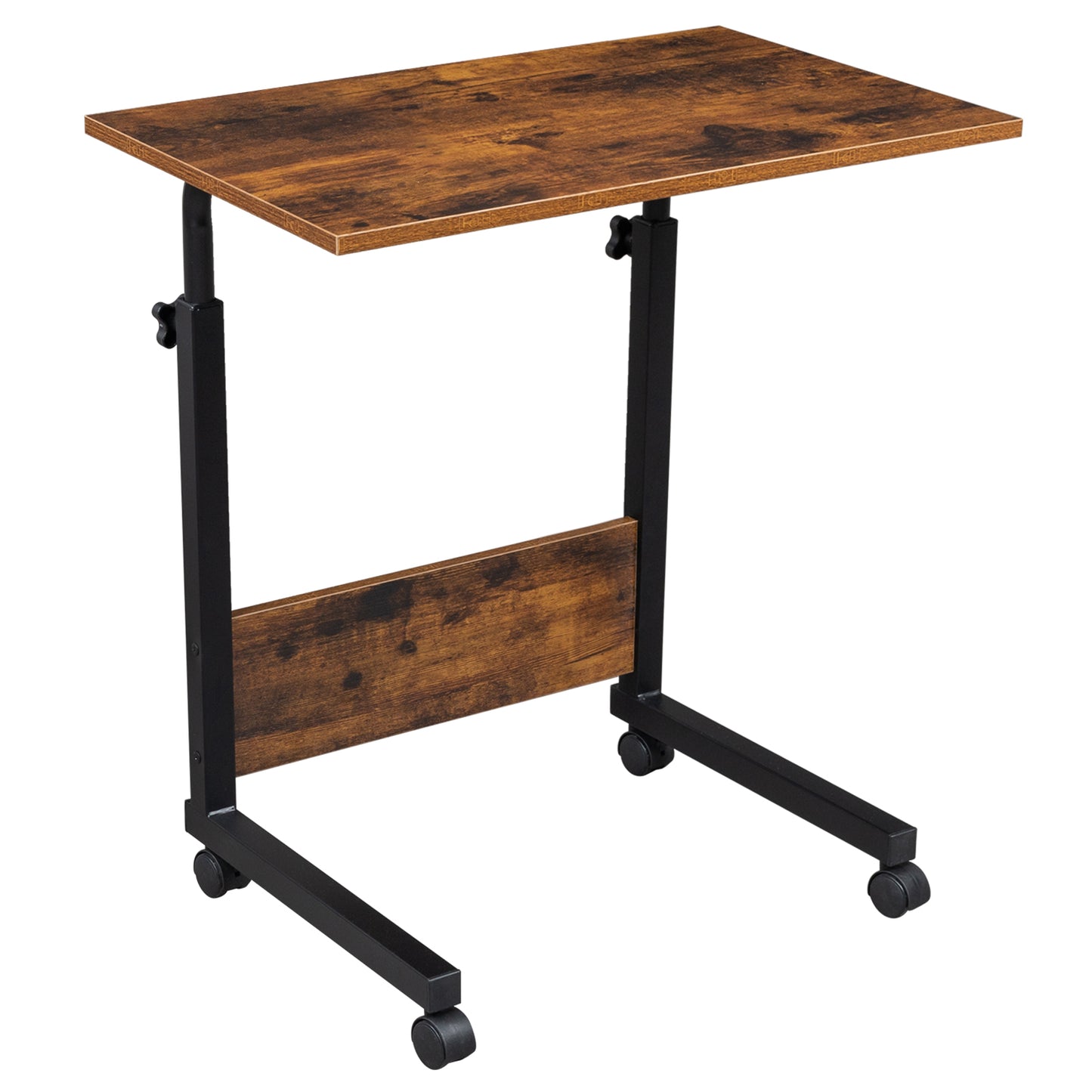 Adjustable Tray Table Rolling Sofa Side Snack With Wheels Portable