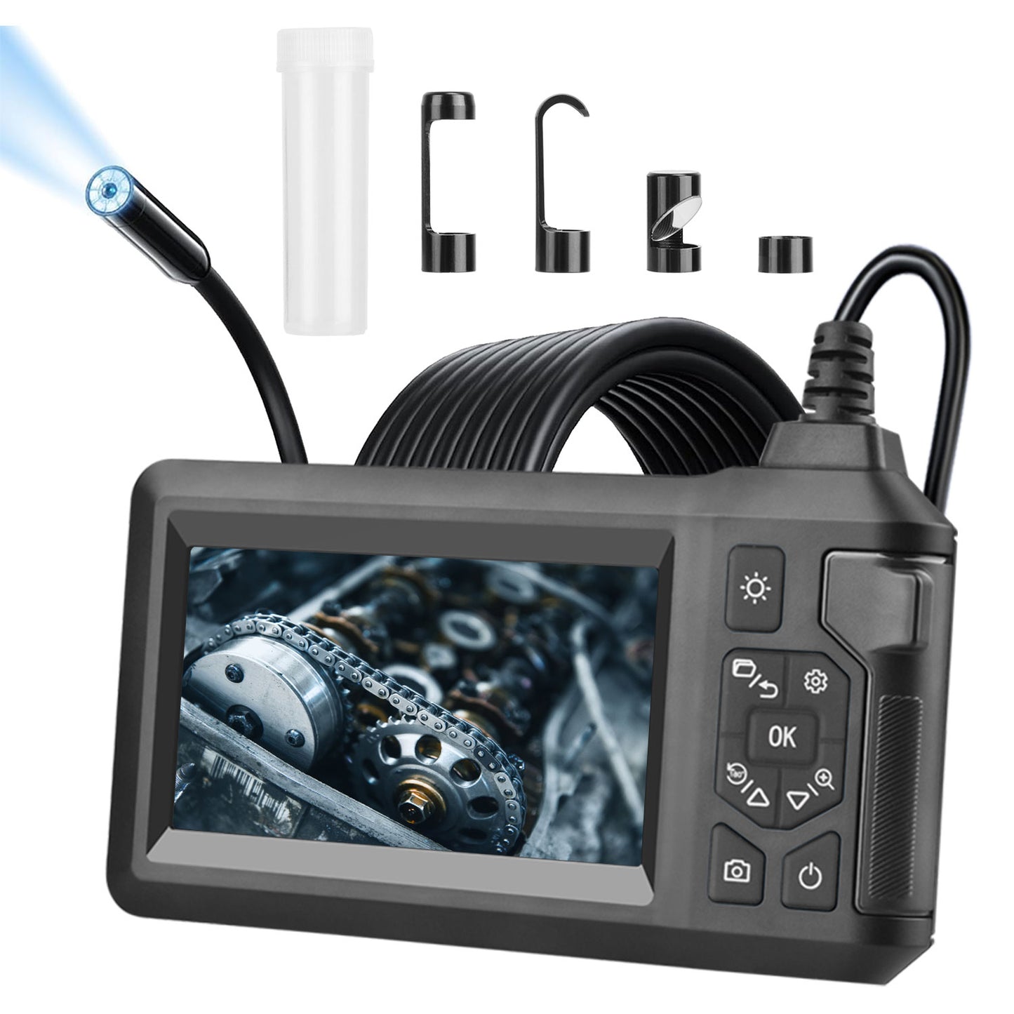 Endoscope Camera with 4.3-Inch Color Screen 1080P Waterproof 8mm Borescope Inspection Tool