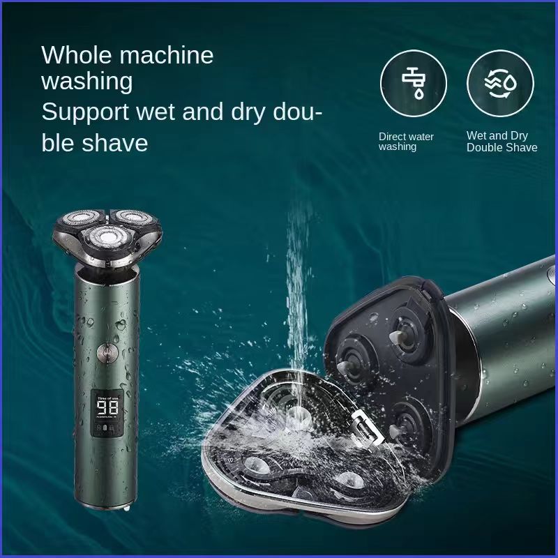 Portable Triple-Head Electric Shaver - Waterproof Wet & Dry Men's Razor