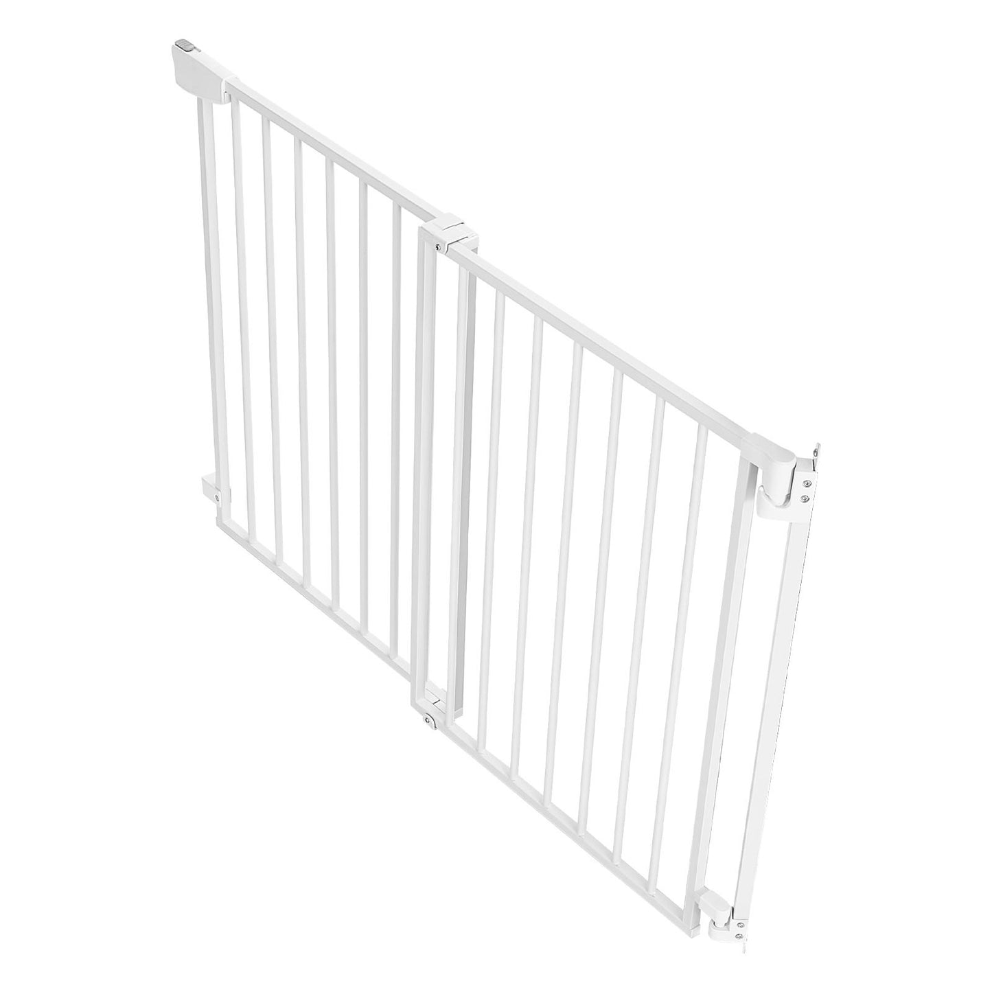 Baby Safety Gate for Stairs & Doorways, Adjustable 31-48 In, No Bottom Bar, One-Handed Operation, Easy Installation, White