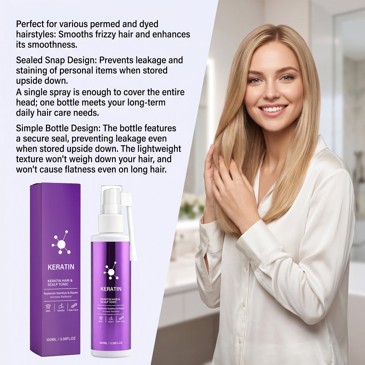 Keratin Hair Serumgentle Care For The Scalp Leaving Strands Light And