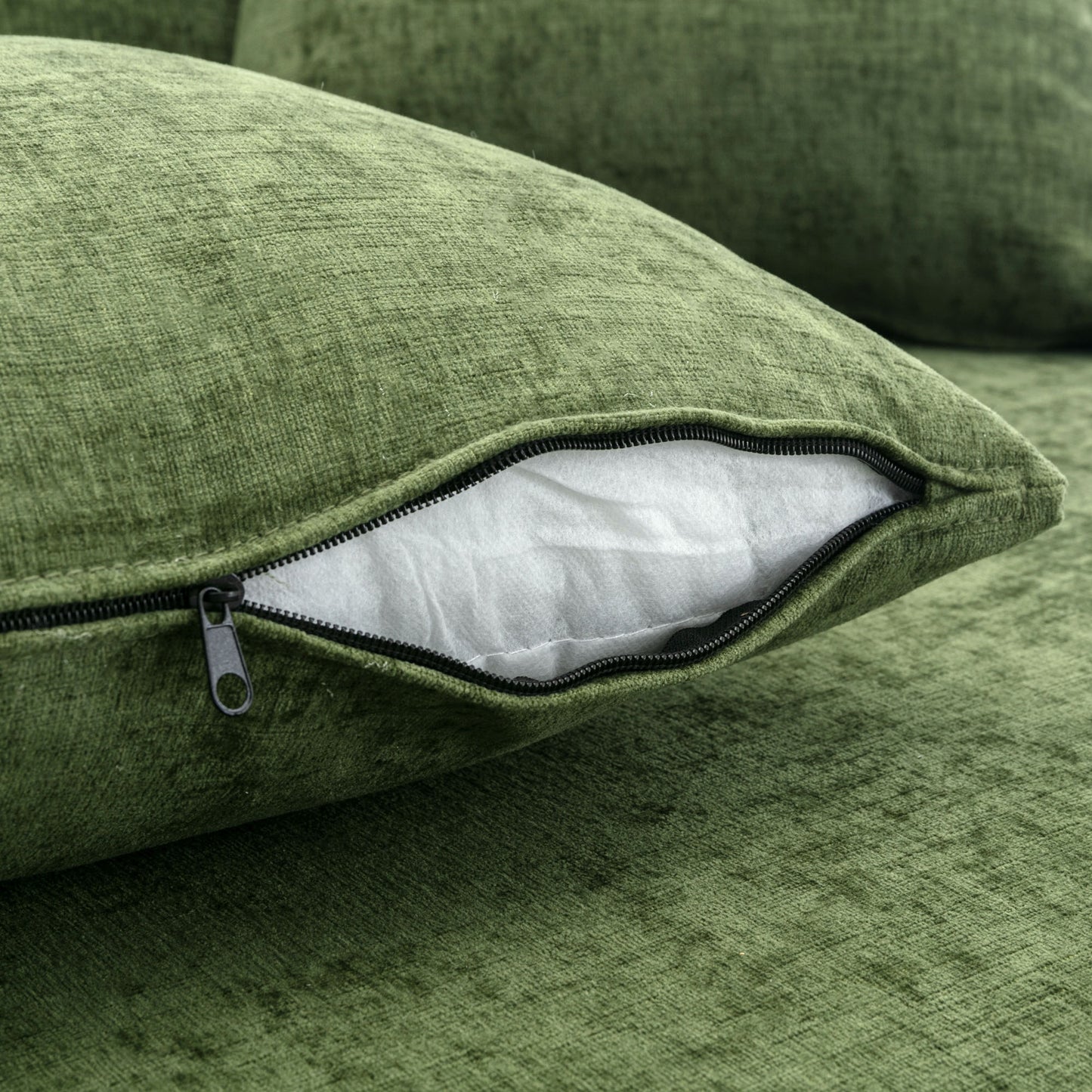 360° Swivel Accent Barrel Chair with Storage Ottoman & 4 Pillows - Green