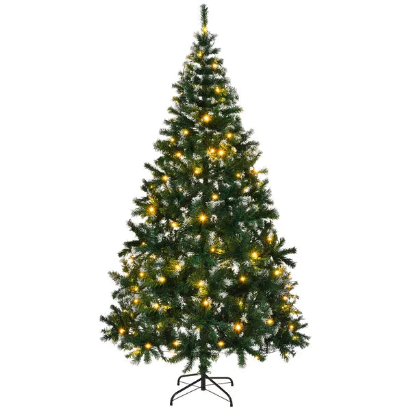 7 FT Snow Tipped Artificial Christmas Tree with 150 Warm Lights & Remote Control