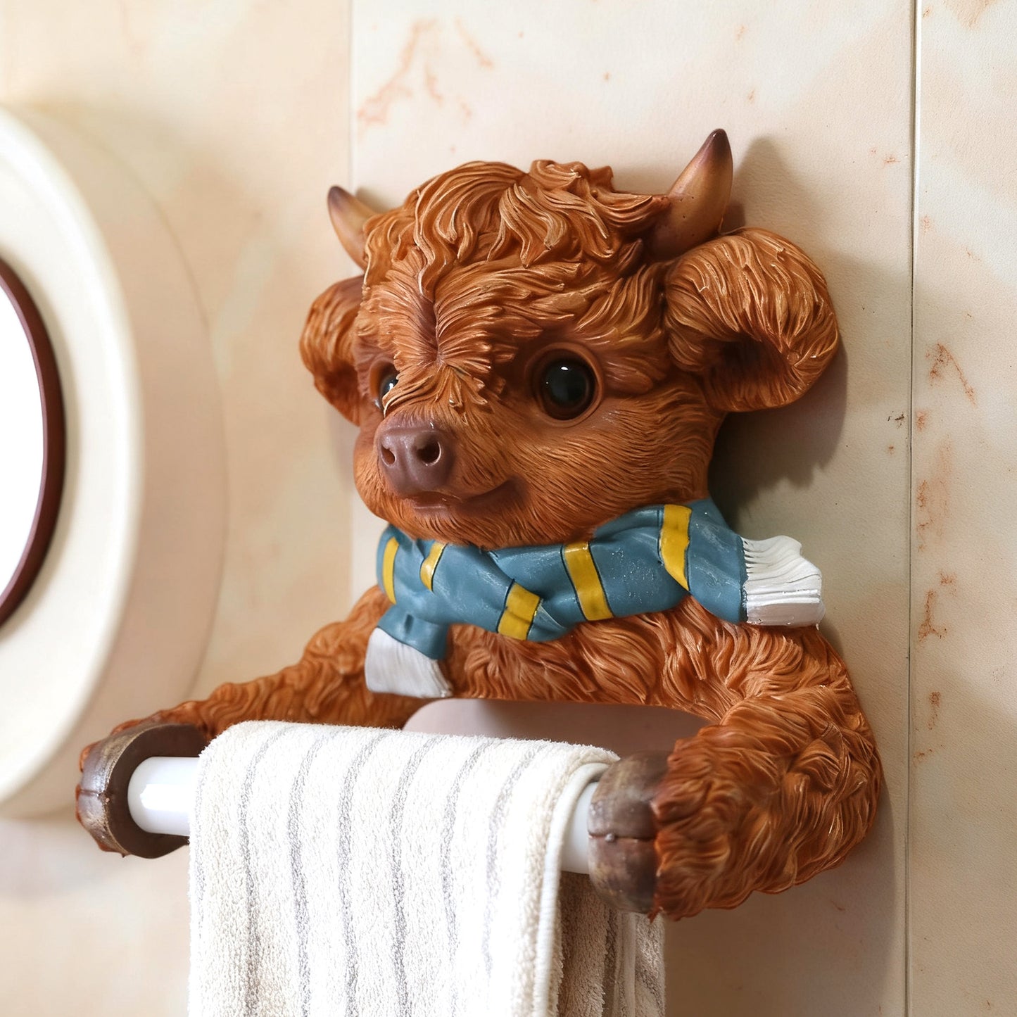 Highland Cow Resin Tissue Holder - Cute Creative Animal Home Decor