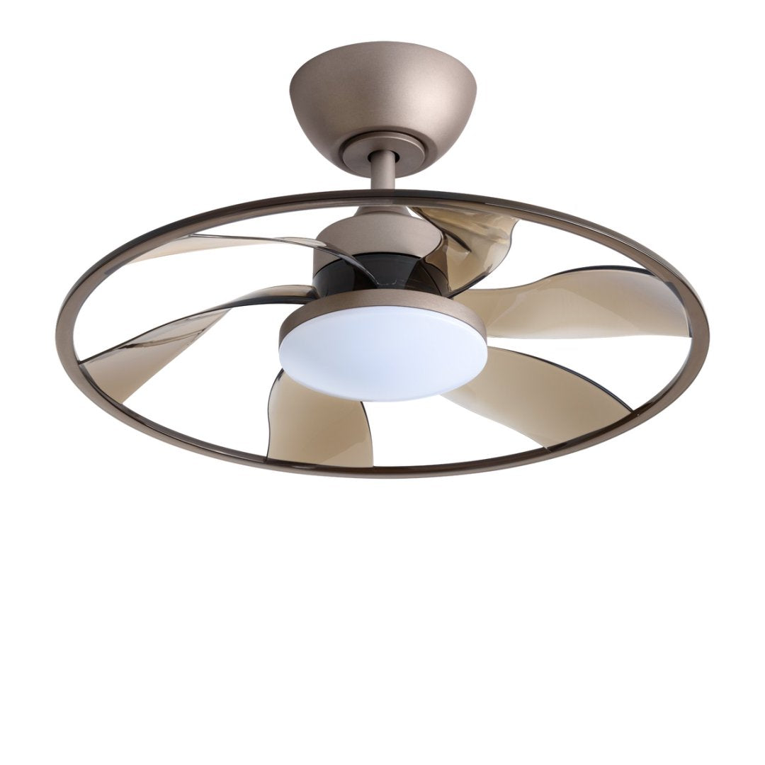 Indoor LED Ceiling Fan with Remote Control - 22W, Reversible, Modern Coffee Finish