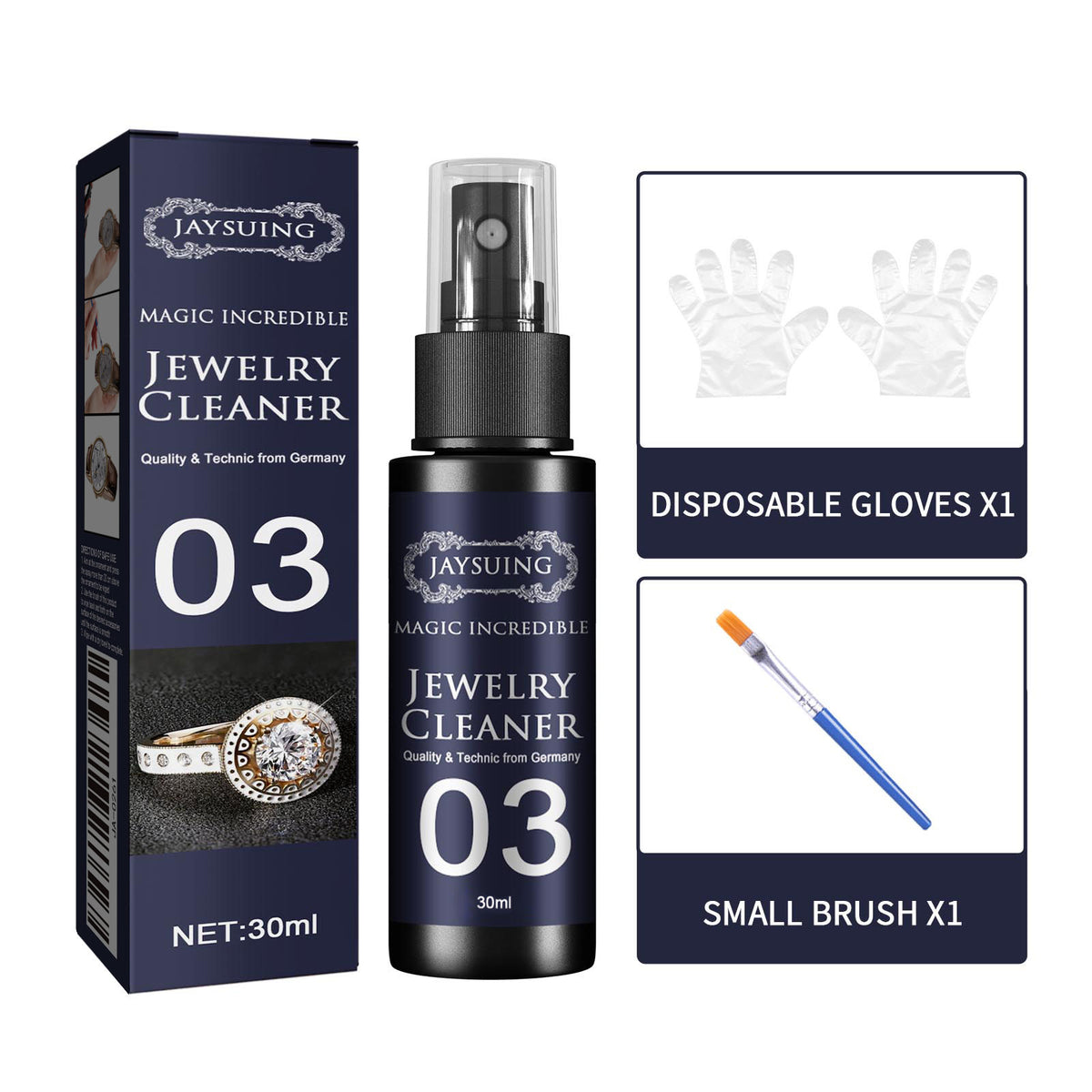 Jewelry Cleaner Solution 30ml Set for Jewelry Care and Polishing