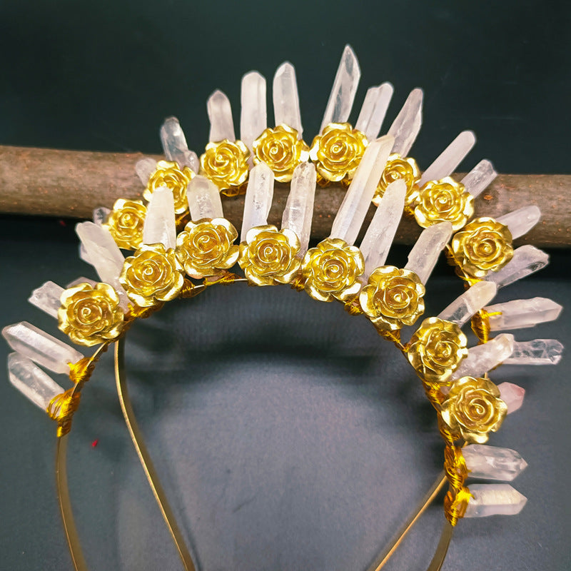White Crystal Hair Band Crown Hair Accessory for Women