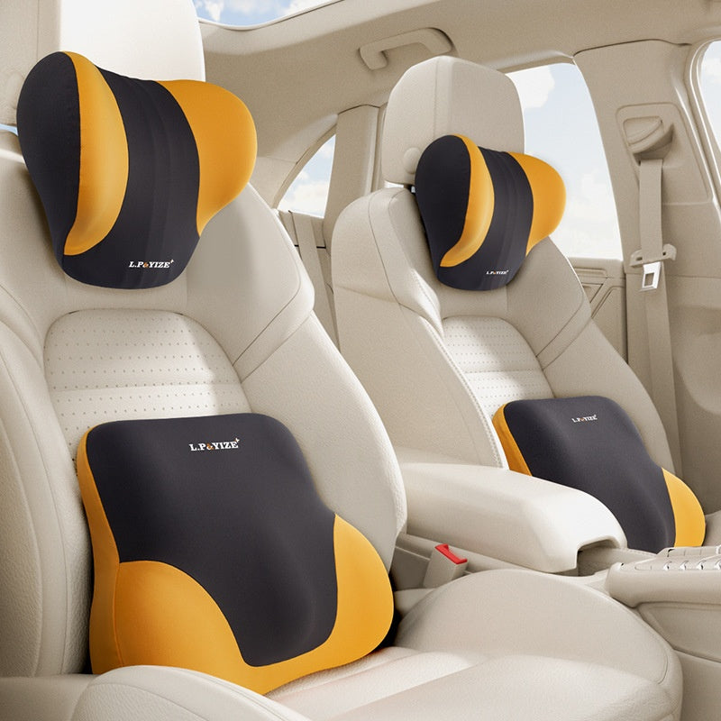 Car Headrest Neck Support Pillow Memory Foam - Adjustable Lumbar & Waist Cushions