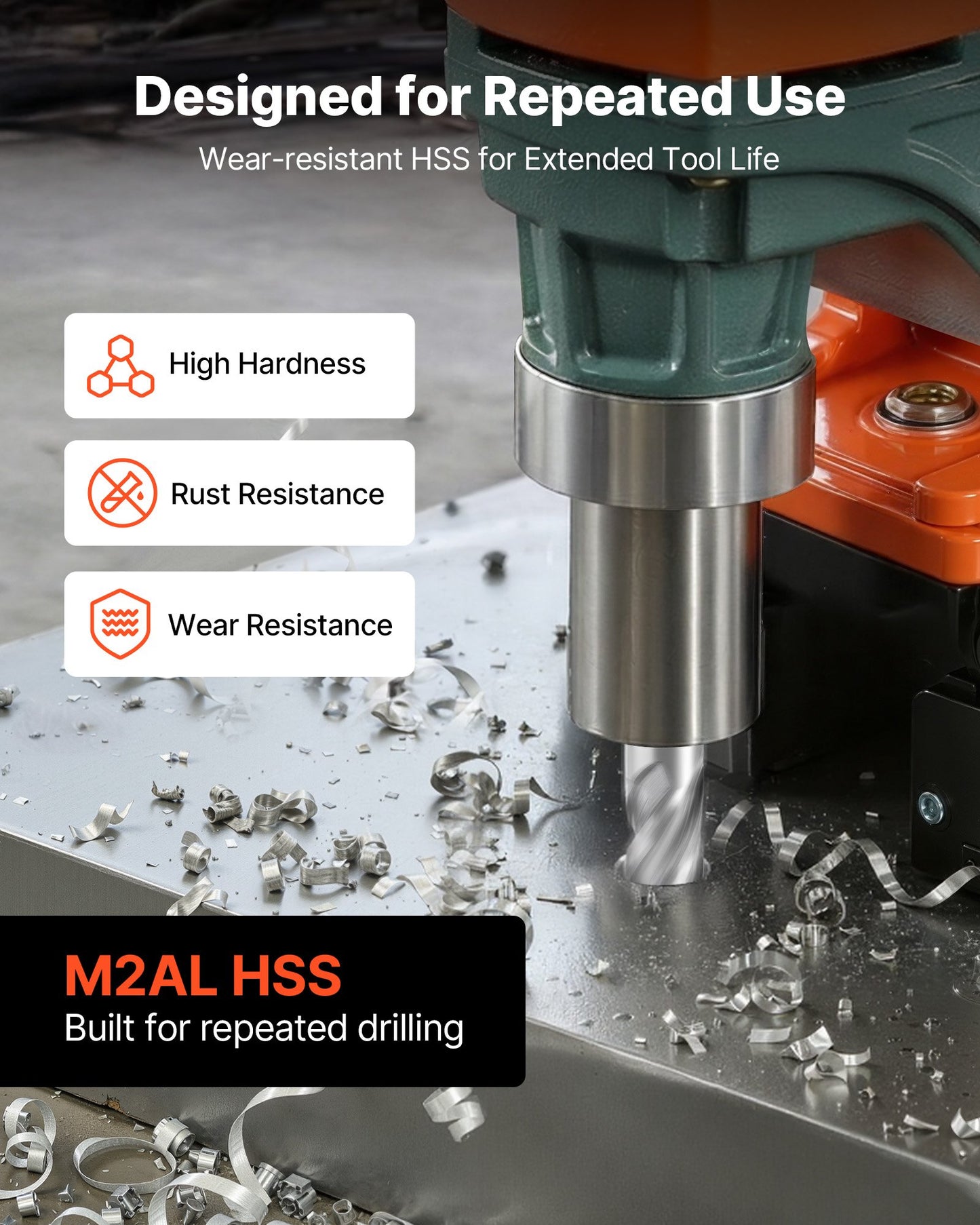 5-Piece Annular Cutter Set for Metal Drilling - 1/2" Diameter, 1" Depth, Weldon Shank