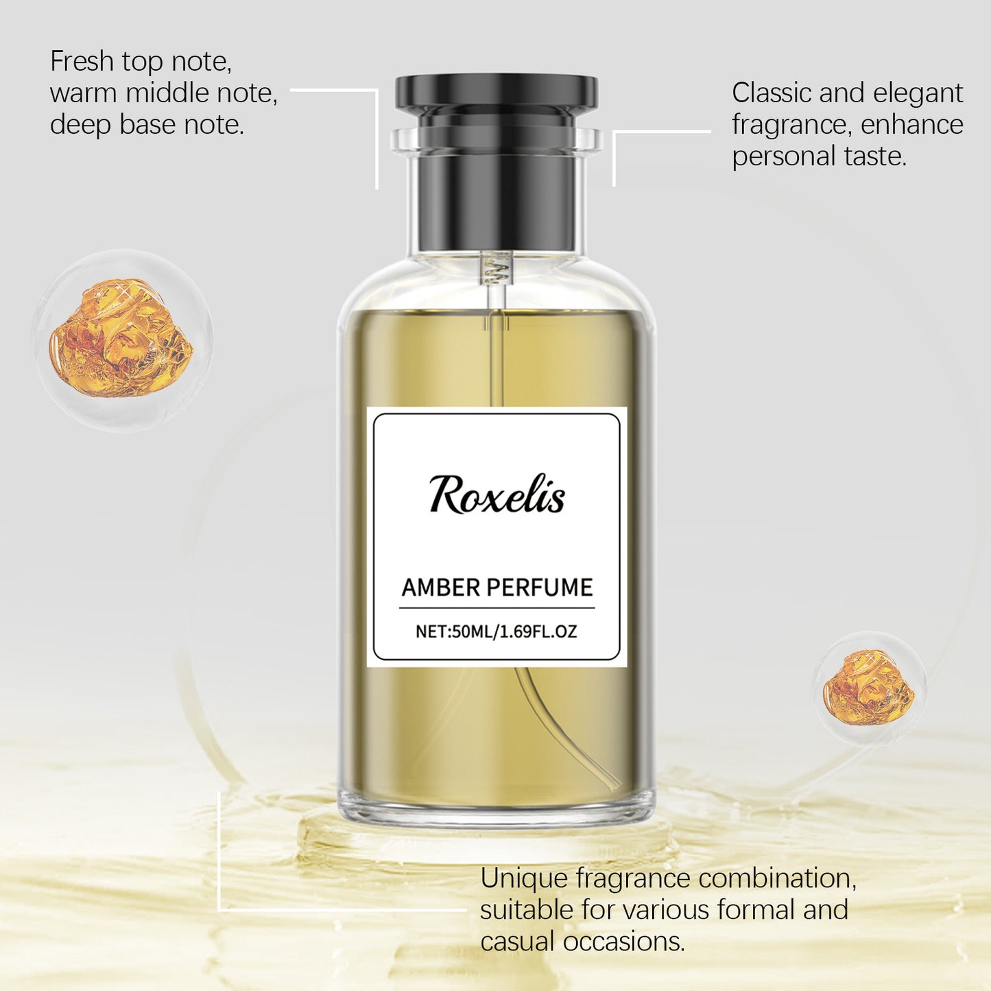 Amber & Oud Cologne for Men - Woody Fruity Long-Lasting Fragrance 50ml