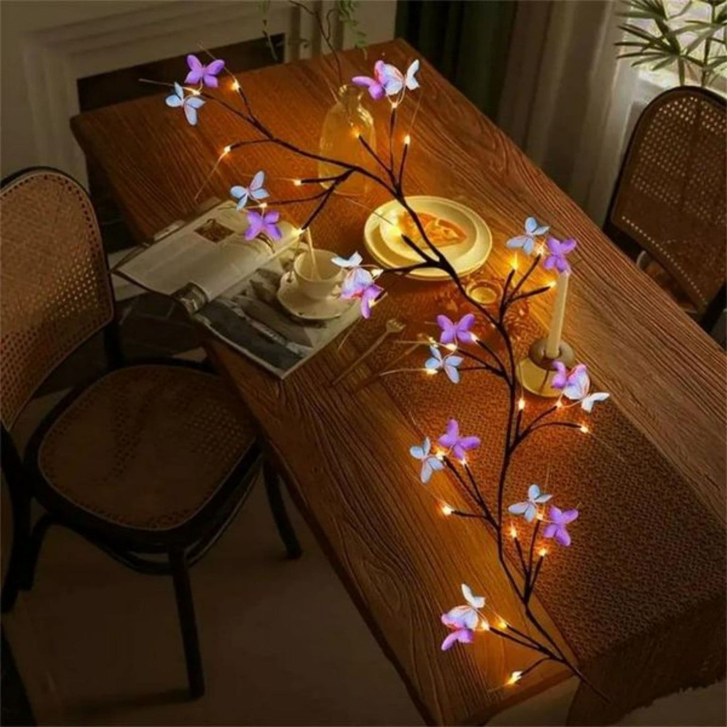 Enchanted LED Wall Lights with Remote 18 Branches Fairy String Lights for Wall Decor