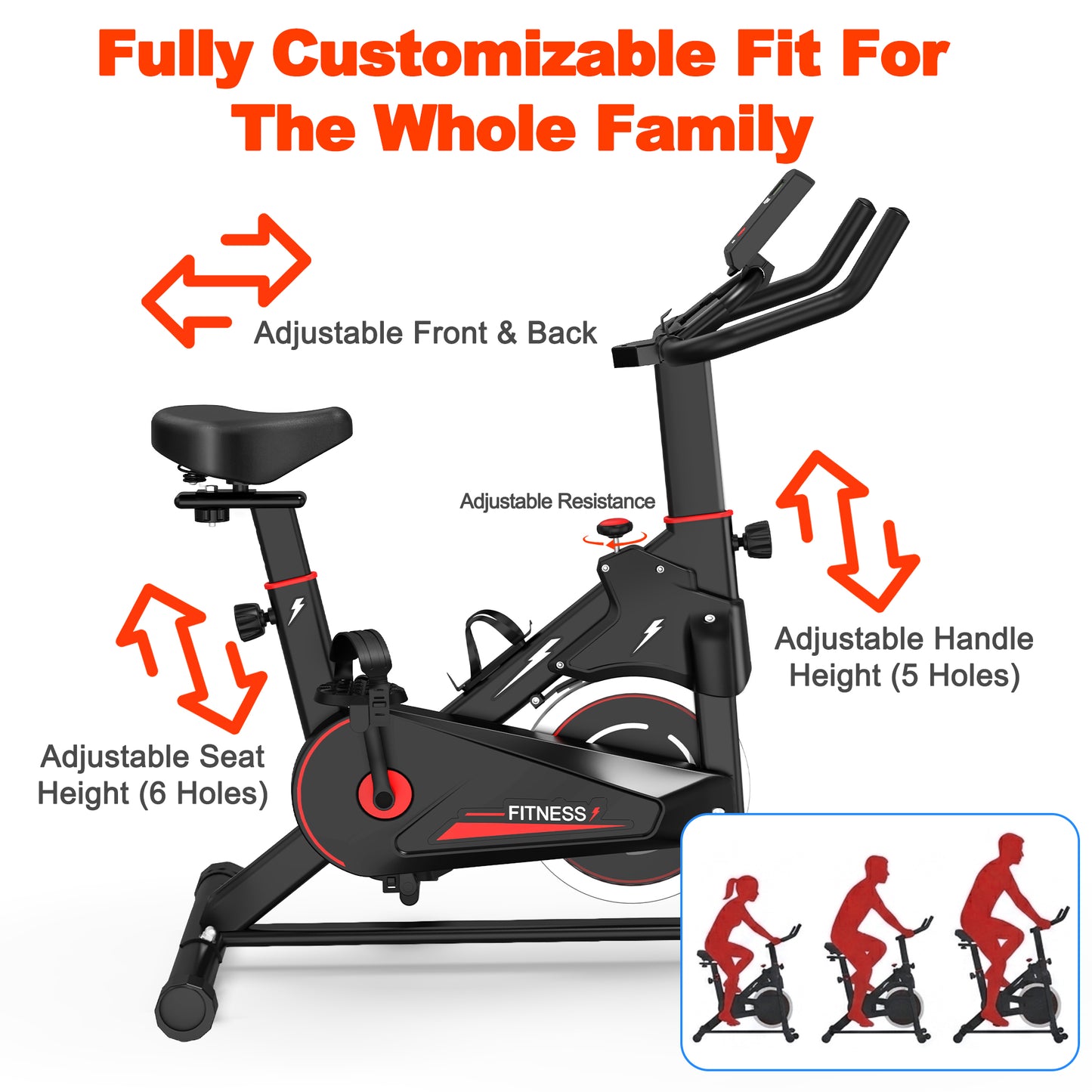 Indoor Exercise Bike with Monitor - Adjustable Resistance & Comfortable Design