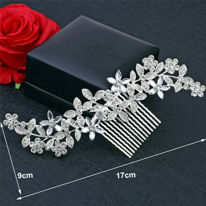 Bridal Rhinestone Hair Clip - Alloy & Crystal