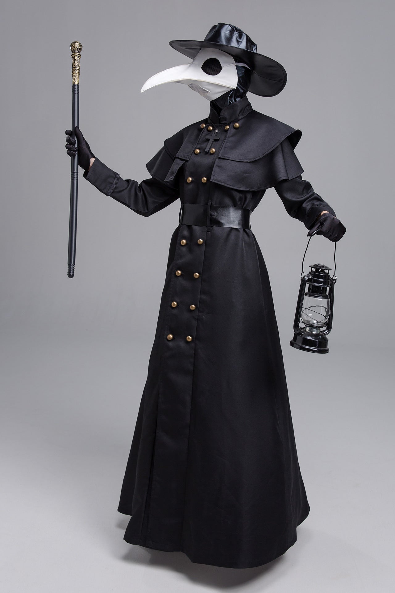 Medieval Plague Doctor Costume with Beak Mask - Multiple Styles