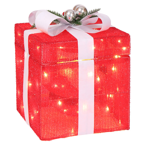 Motorized Pop-up Gift Box with 60 LED Lights - Christmas Decor