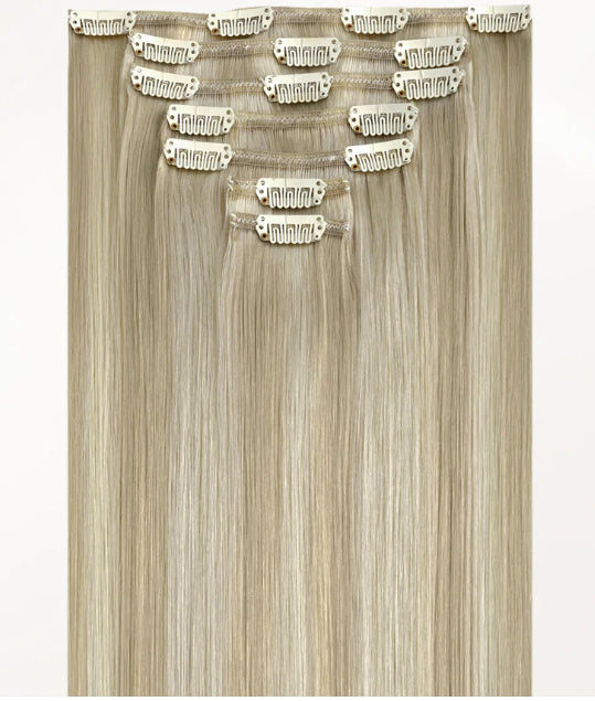 Seven-Piece Human Hair Wig Set for Women - Multiple Colors & Lengths
