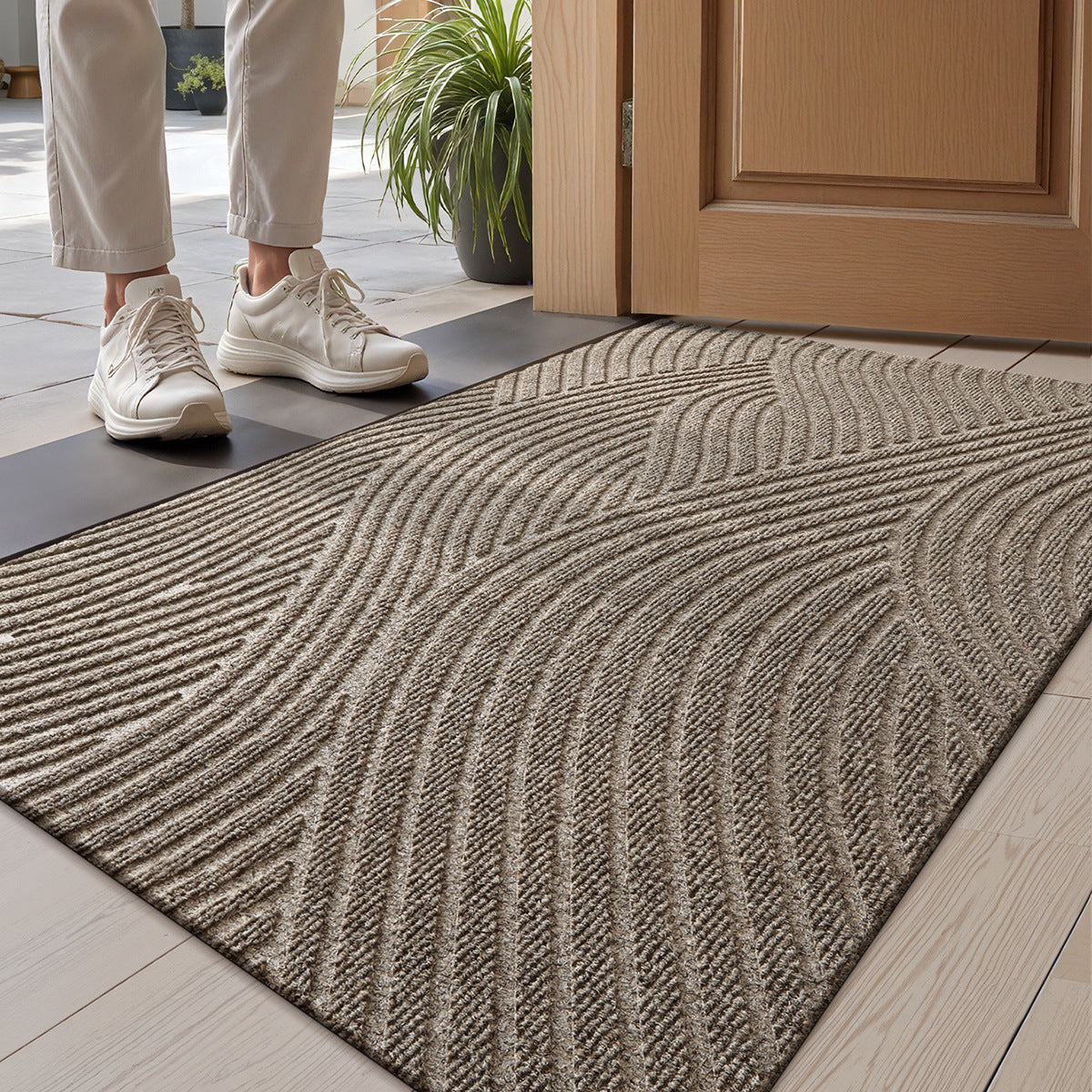 Outdoor Dirt-Trapping Doormat - Wear-Resistant, Easy to Clean for Home Use