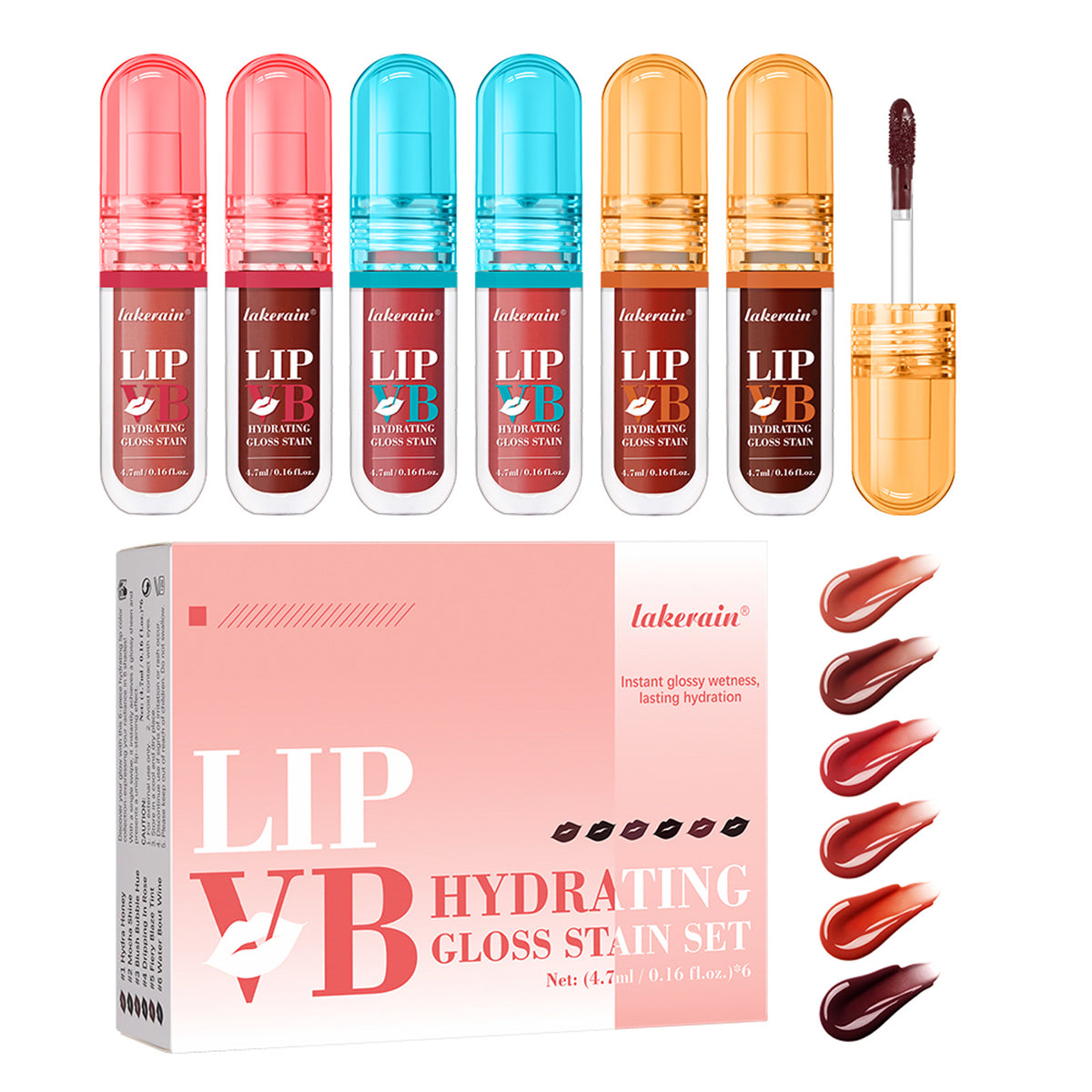 Hydrating Lip Gloss Set - Long-Lasting Moisturizing Lip Color, 6 Shades