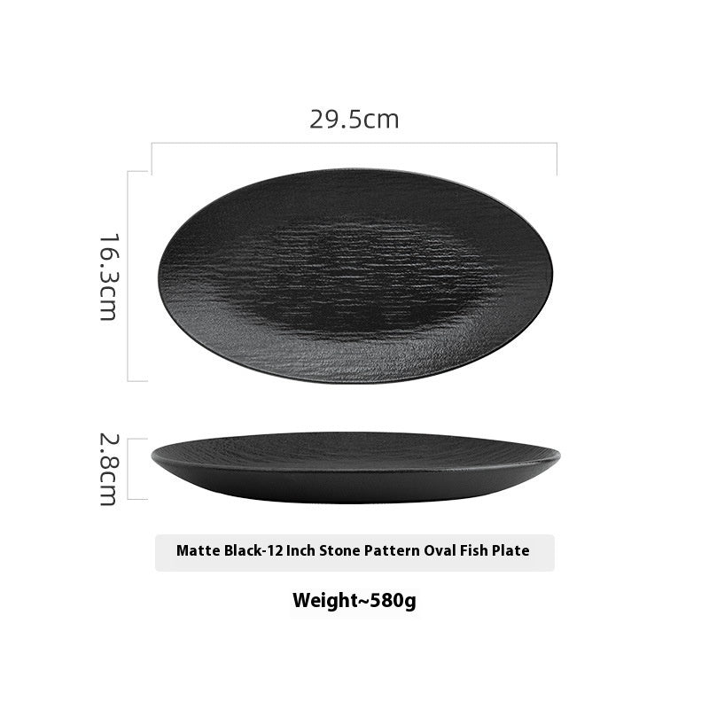 Ceramic Oval Fish Dish - Quicksand White, 10-14 Inch Kitchen Serveware