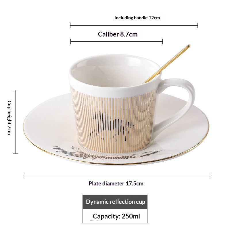 Dynamic Reflection Ceramic Coffee Cup - Elegant 240ml Home & Barware