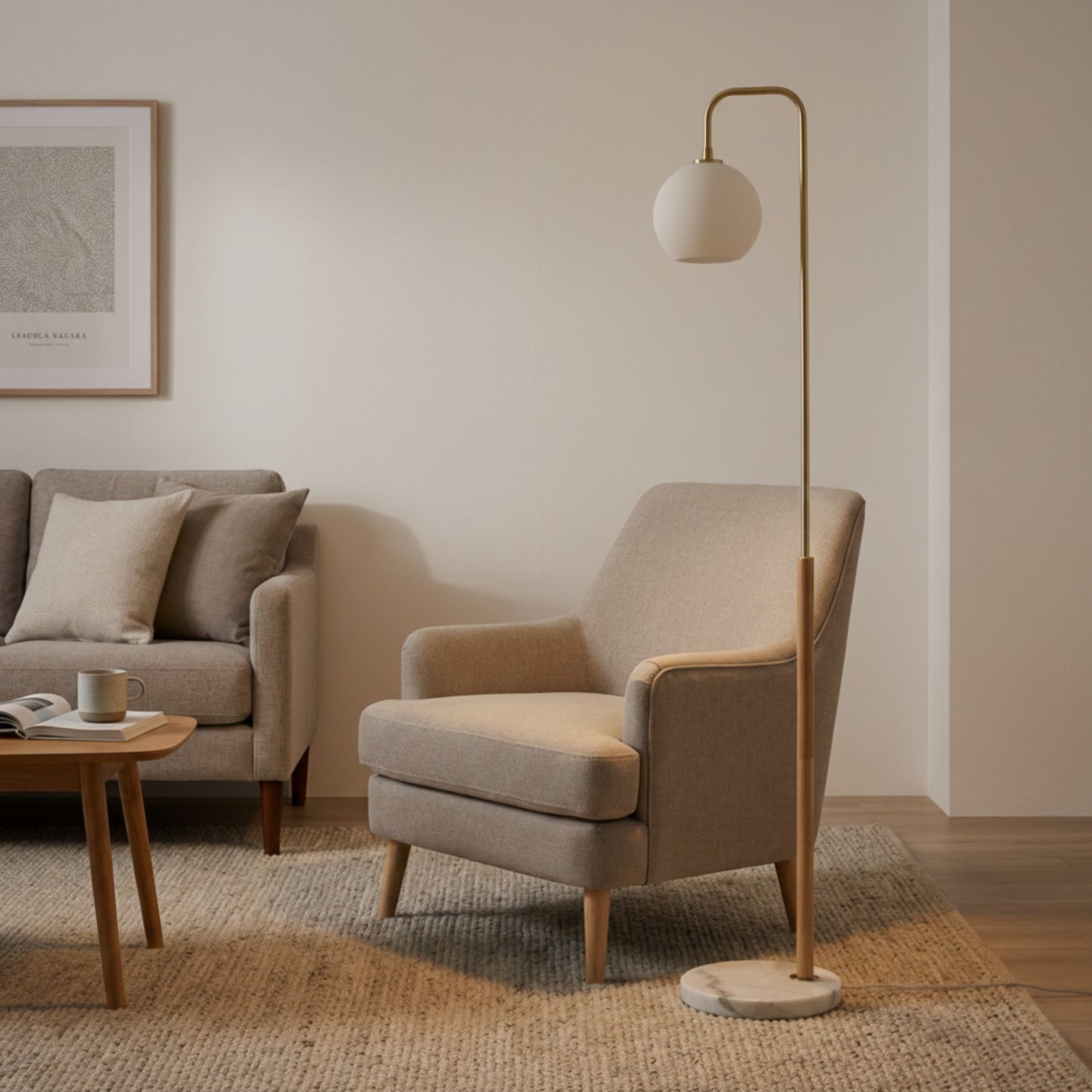Tall Corner Floor Lamp, Standing Light For Living Room, Bedroom &
