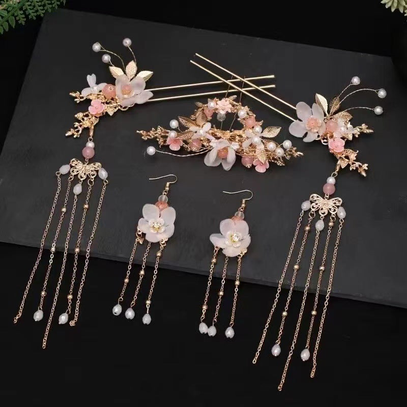 Hairpin Set - Natural Style, Pink
