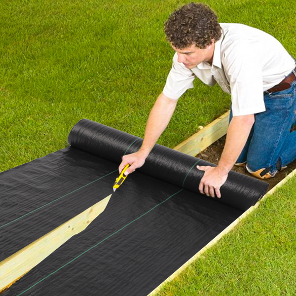 4x100ft Black Weed Barrier Fabric Polypropylene Garden Cloth Waterproof