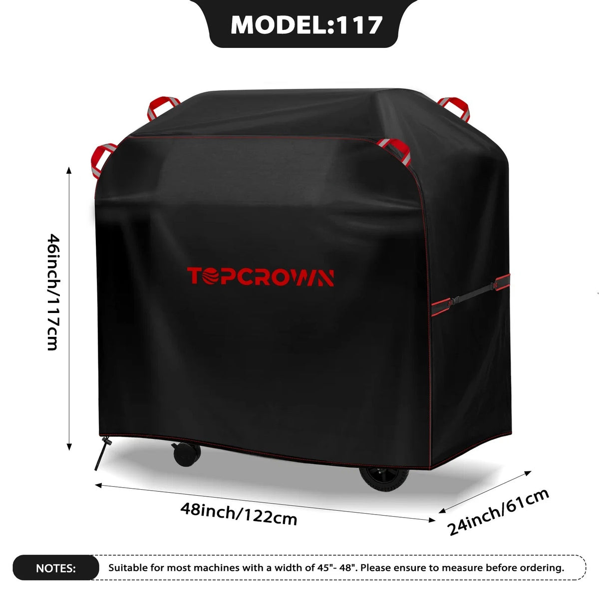 Outdoor Grill Cover Waterproof Oxford Fabric Black 80x66x100cm - Multiple Sizes