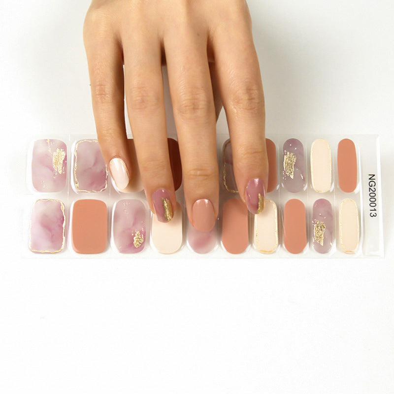 Korean Semi Cured Nail Stickers for Nail Art - Adhesive Gel Decals