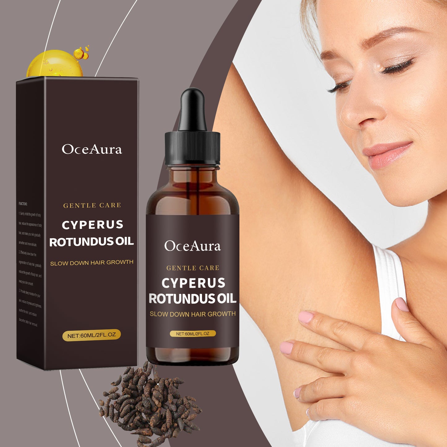 Aconite Hair Growth Inhibitor Oil - 60ml Post-Hair Removal Skin Treatment