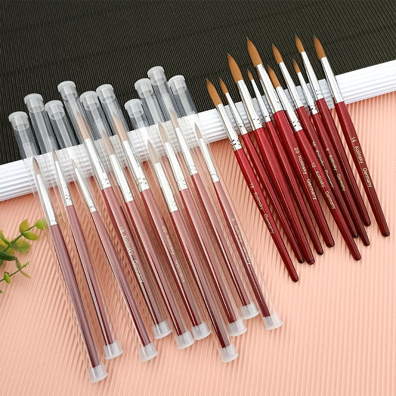 Nail Art Crystal Pen with Round Tip - Wooden Handle, Multiple Colors