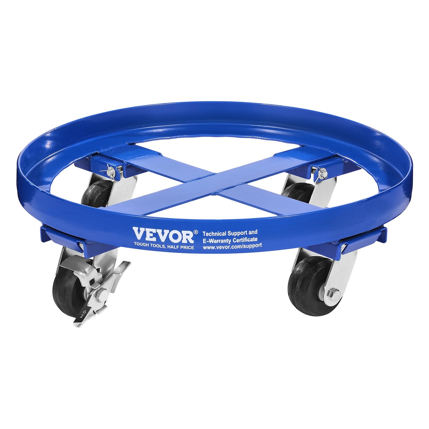 Heavy Duty 55 Gallon Drum Dolly Cart - 2000 lbs Capacity with 4 Swivel Casters, Blue