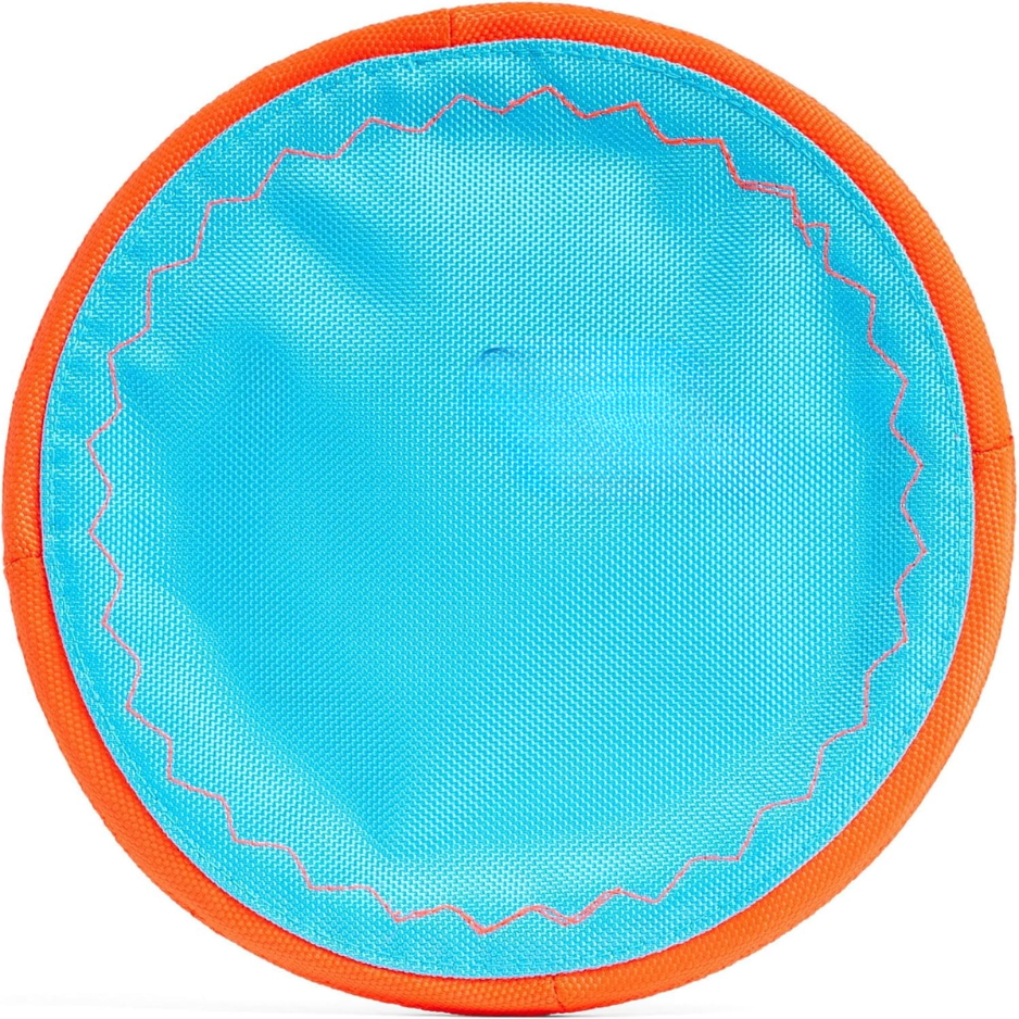 Dog Flying Disc Toy Water Floatable Durable Nylon Soft Rubber Edges for Medium & Large Dogs