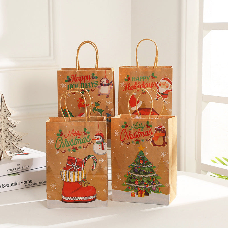 Christmas Gift Paper Bag - Festive Kraft Paper Gift Bag for Holiday Decor