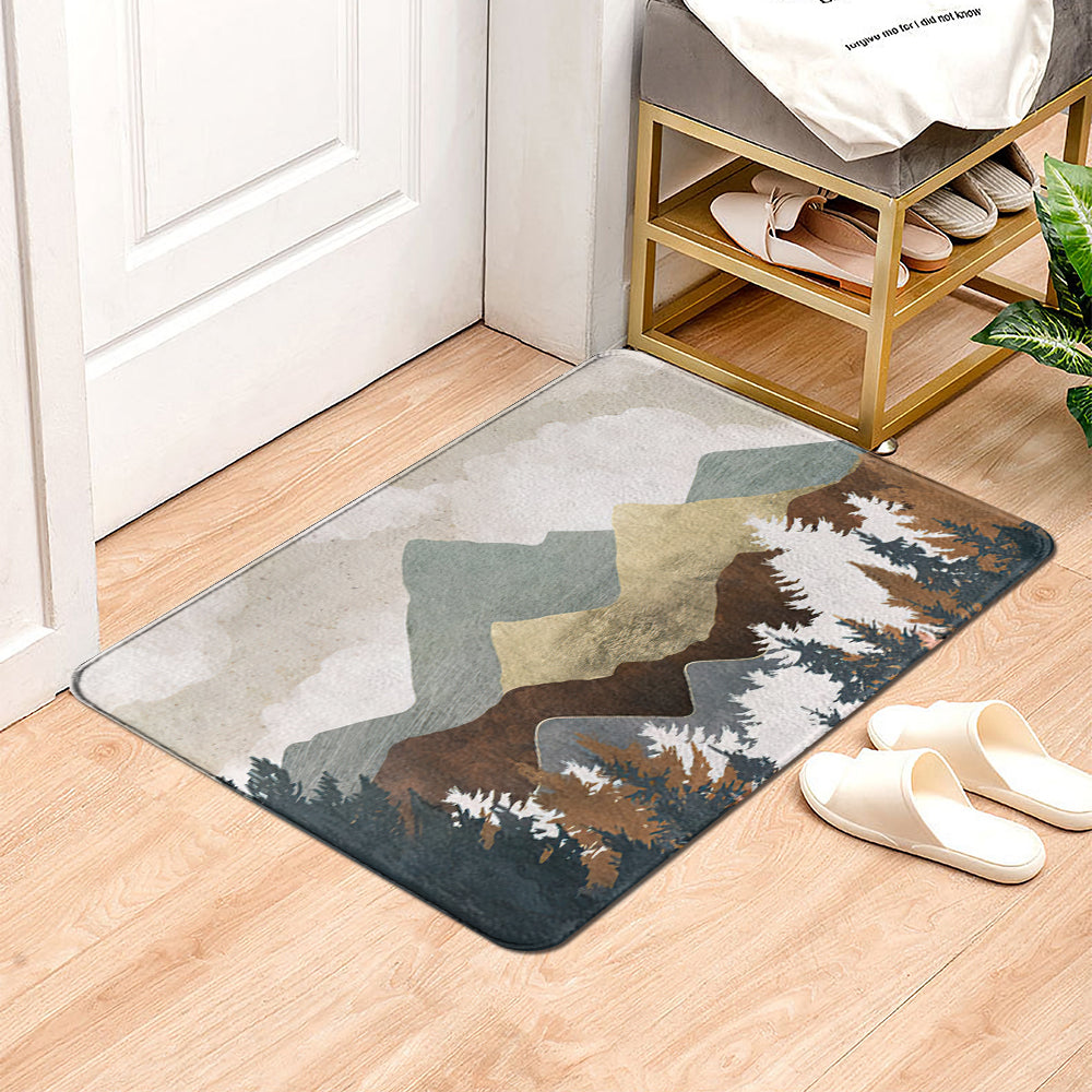 Modern Minimalist House Name Doormat - Custom Felt Floor Mat 40x60cm - Green