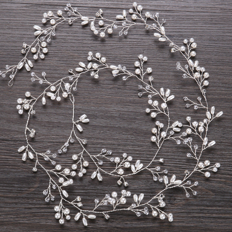 Crystal Pearl Wedding Headband - Adjustable