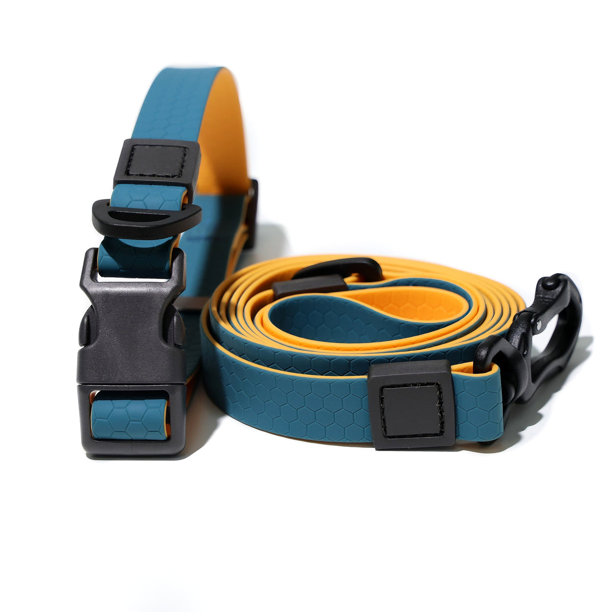 Honeycomb Embossed Dual-Color Pet Leash Set Waterproof & Wear-Resistant